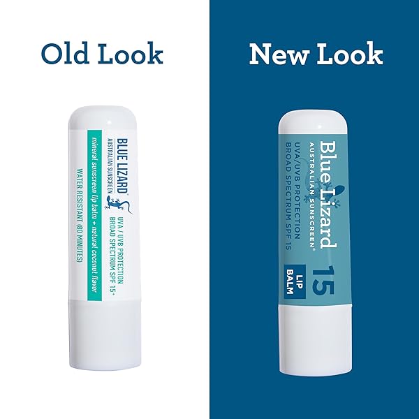 3-PACK BLUE LIZARD MINERAL SPF 15 LIP BALM: BROAD SPECTRUM SUN PROTECTION, NATURAL COCONUT FLAVOR, 8 NATURAL OILS, INFUSED WITH AUSTRALIAN KAKADU PLUM, RICH IN VITAMIN C, VEGAN, EACH TUBE 0.13 OZ.