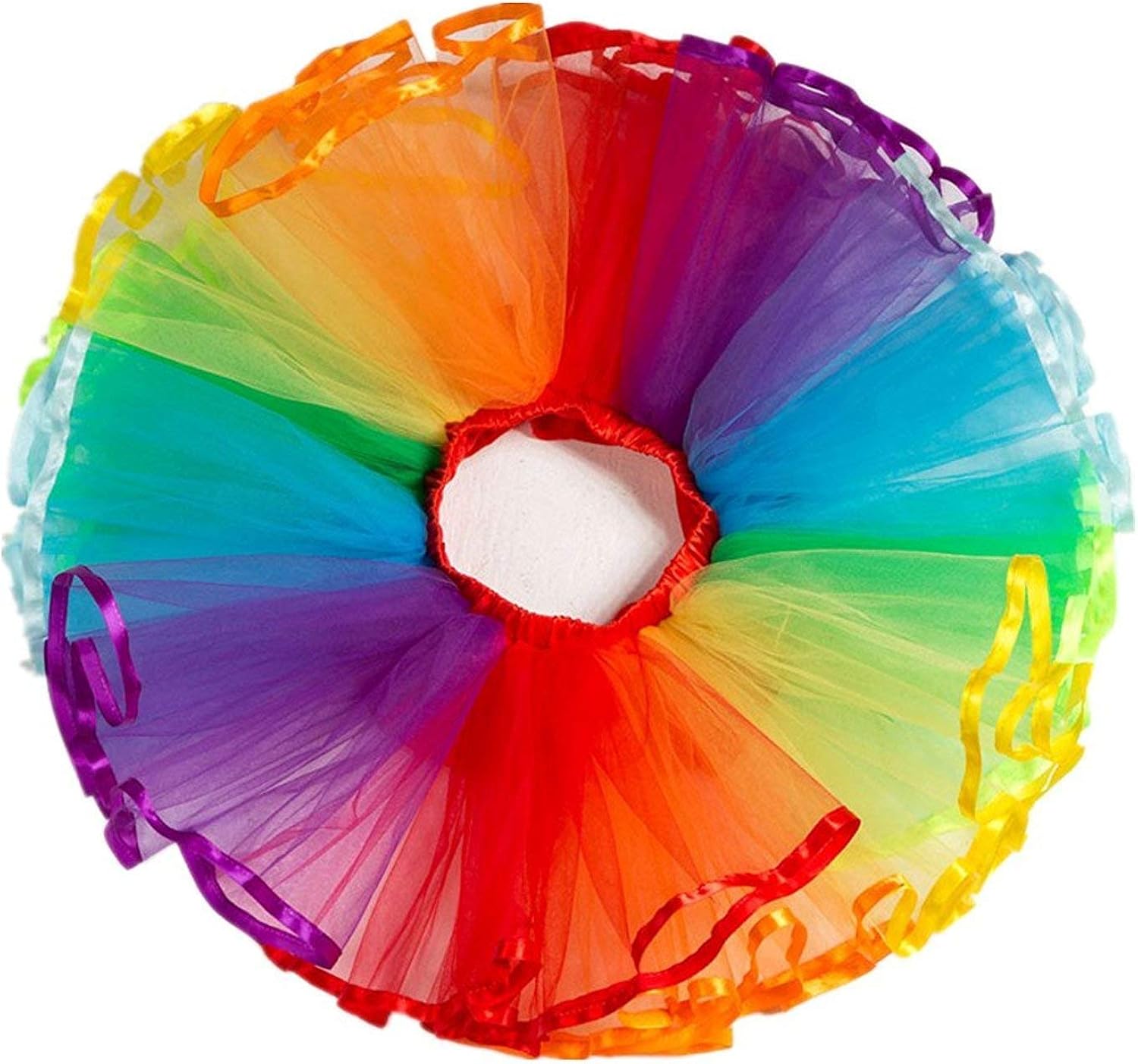 Womens Rainbow Tutu Skirt Layered Tulle Skirt Adult Halloween Costumes: Clothing