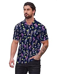 Xdceu Men's Neon Polo Shirts Retro Neon Golf Polo