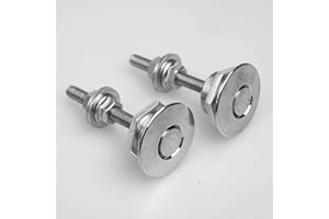 JYJMQ Universal Aluminum Vehicle Hood Pins, Bumper Quick Release Latch License Plate Clip Hood Pins Lock for Car 1.25in ,Quick Release Lock Latch Bumper for Bumper Hood or DIY (2 Set - Silver)
