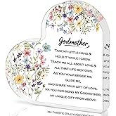 Anellyee Heart Acrylic Sign - Godmother Gift, Madrina Present, 3.9x3.9 Inch Home Decor A Goddaughter's Love Keepsake, Elegant Tabletop Decoration for Birthday, Baptism, Thank You