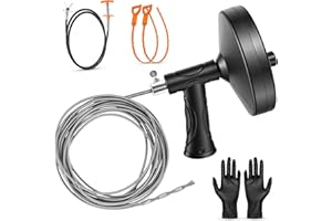 UNRMP 33 Ft Drain Snake Auger, Heavy Duty Plumbing Snake for Toilet, Sink, Tub, Shower, Clog Remover Drain Cleaner Tool with 