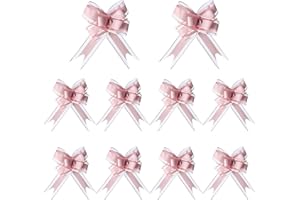 sxvblly Pull Bows for Gift Wrapping 10 PCS Pastel Pink Gift Bows for Presents 6 Inch Large Gift Bows for Wedding Basket Decor