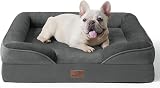 Bedsure Medium Dog Sofa Bed Orthopedic with Removable Flannel Cover 71x58x16cm