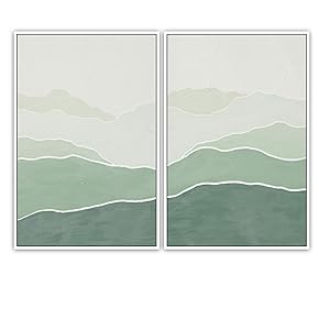 SIGNWIN 2 Piece Framed Canvas Wall Art Minimalism...