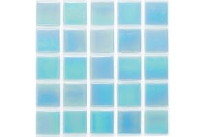 URBN.DESIGN URBN Contemporary Light Sky Blue Iridescent Glass Mosaic Tile for Indoor and Outdoor - Sample Tile (4-1/3 inches x 4-1/3 inches, 0.13 SQ FT)