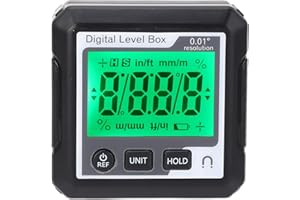 Digital Level Box, Magnetic Electronic Angle Inclinometer Protractor with Data Lock Function, for Wood Processing Automobile 