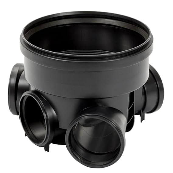 KG Abwasserschacht schwarz DN400 Schachtboden 3x100/1x100