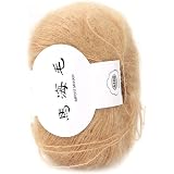 Mohair Blend Knitting Yarn - Soft Angora Wool Yarn For Crochet & Weaving (Light Grey) - View #8