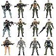US Army Men and SWAT Team Toy Soldiers Action Figures Playset with Military Weapons Accessories for Kids Boys Girls,12Pcs