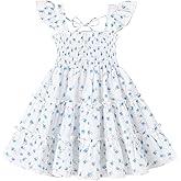 YOUNGER TREE Toddler Girl Dress Baby Girls Summer Clothes Ruffle Sleeve Floral Smock Beach Boho Dresses Sundress