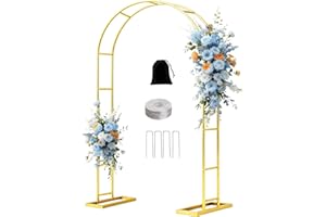 NISOGER 7.2FT Metal Garden Arch Trellis Arbor, Wedding Arch Stand with Steel Frame, Metal Pergola Arbor with Base for Decor Garden Trellis Climbing Plant, Bridal Party Ceremony
