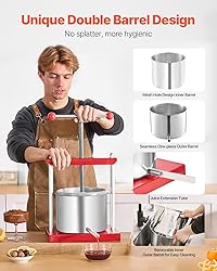 VEVOR 1.6 Gal/6L Fruit Wine Press, 2 Stainless