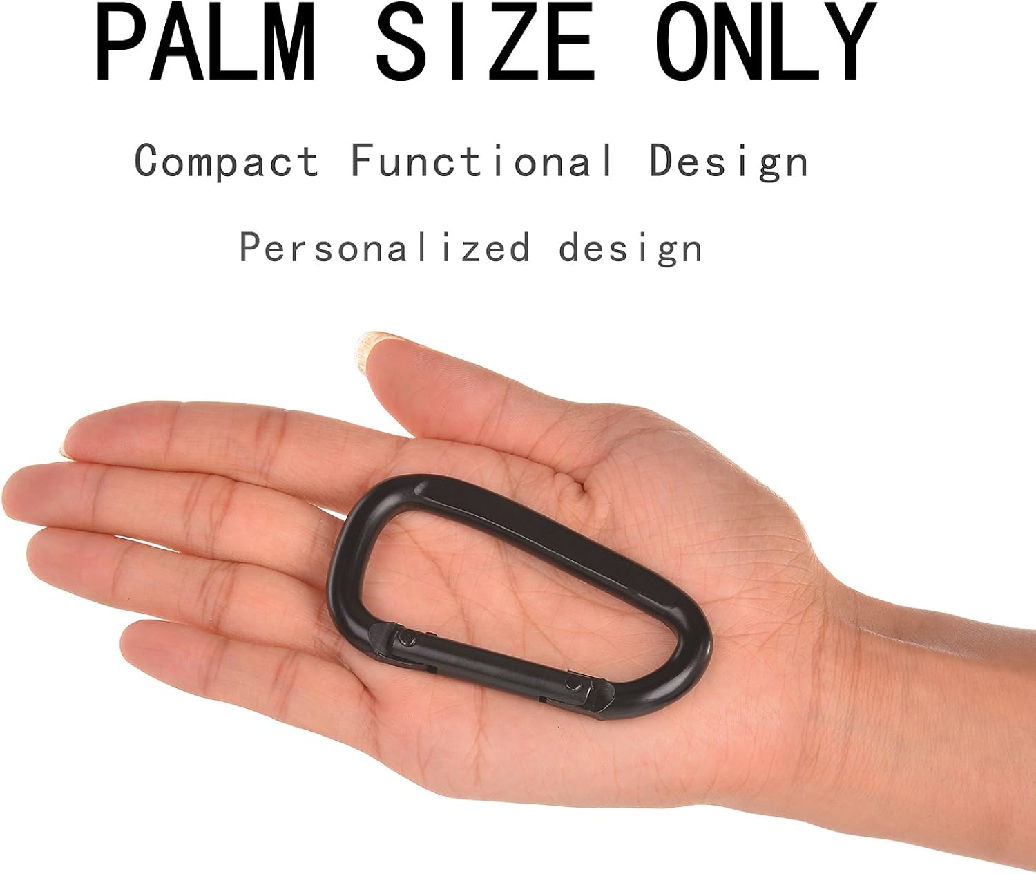 Carabiner Clip Set 3"(2-Pack) D Shape Improved Durable Spring-loaded Gate Iron Carabiners, Keychain Clip, Multipurpose For Camping, Hiking, Fishing Or As A Key Organizer Black: Clothing