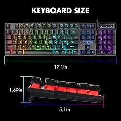CHONCHOW Wired Gaming Keyboard for Mac PC PS5 PS4