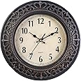 Tebery 12-Inch Silent Retro Quartz Clock, Decorative Wall Clock for Home/Office/School