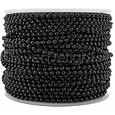 CleverDelights 2.0mm Ball Chain - Dark Black Color - 30 Feet