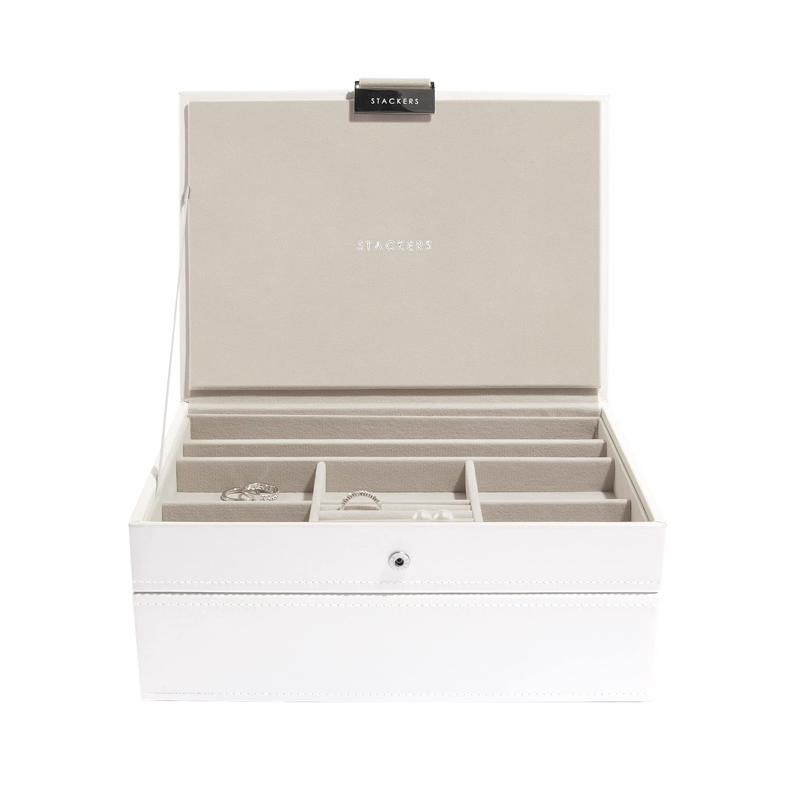Stackers White Classic Jewellery Box, Set of 2