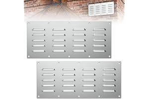 FOROIRON 2 Pack Stainless Steel Venting Panel for Grill Accessory Stainless Steel Vent Cover Grill Vent for Masonry Fire Pits and Outdoor Kitchen, 15" by 6-1/2"