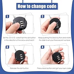 6 Pieces Cable Locks Combination Locks Cable