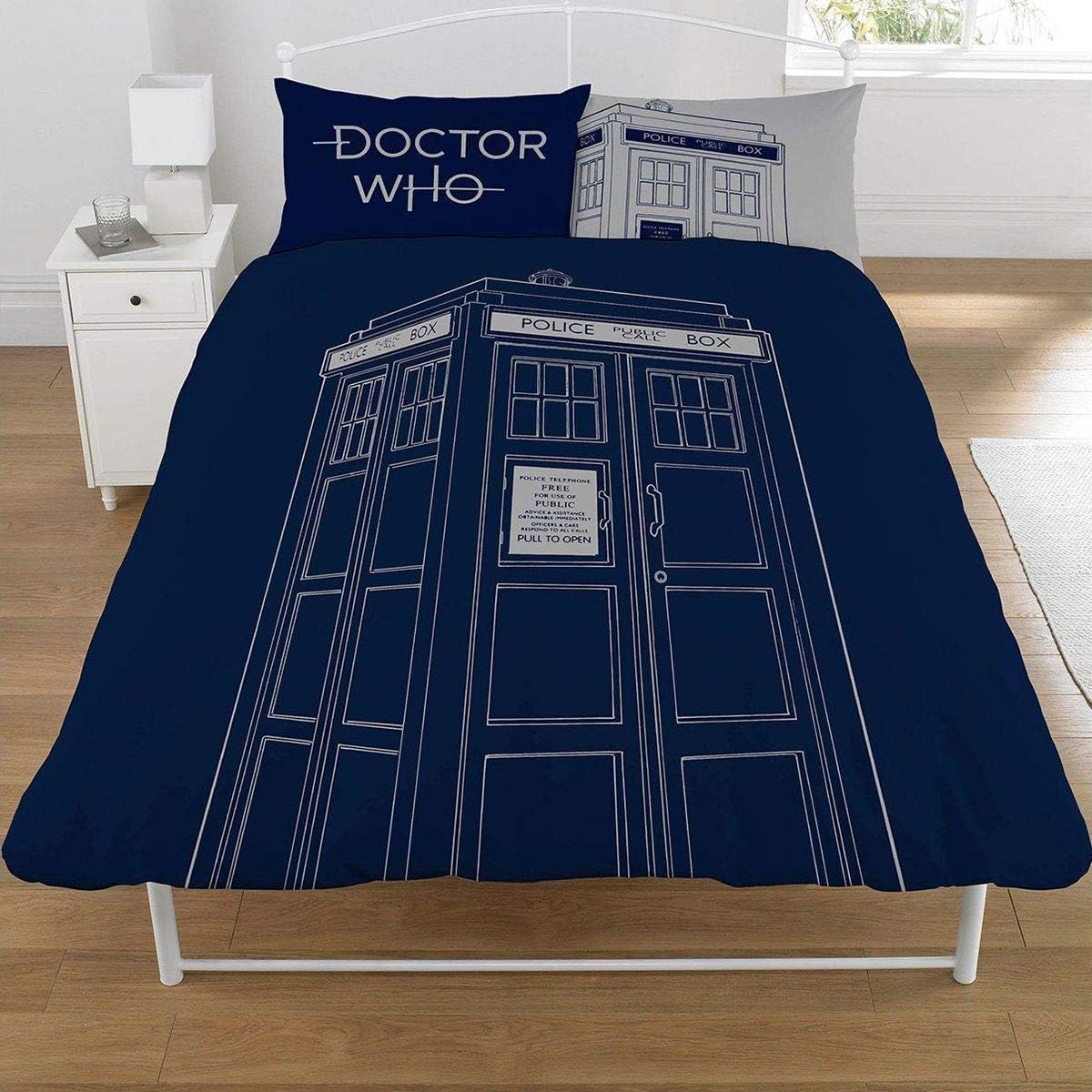 Doctor Who Classic Tardis Panel UK Double/US Full Bed Unfilled Duvet Quilt Cover Set