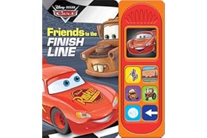Disney Pixar Cars - Friends to the Finish Line 7-Button Sound Book - Featuring Lightning McQueen and Mater - PI Kids