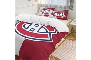 Single-Sided Printing Duvet Cover Set 3 Piece Montreal Bed Themed Duvet Cover Soft Bedroom Decor Giftï¼ˆwith 2 Pillowcasesï¼‰