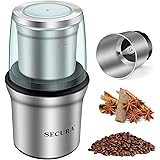 Secura Coffee Grinder Electric, 2.5oz/75g Large Capacity Spice Grinder Electric, Coffee Bean Grinder with 1 Stainless Steel B