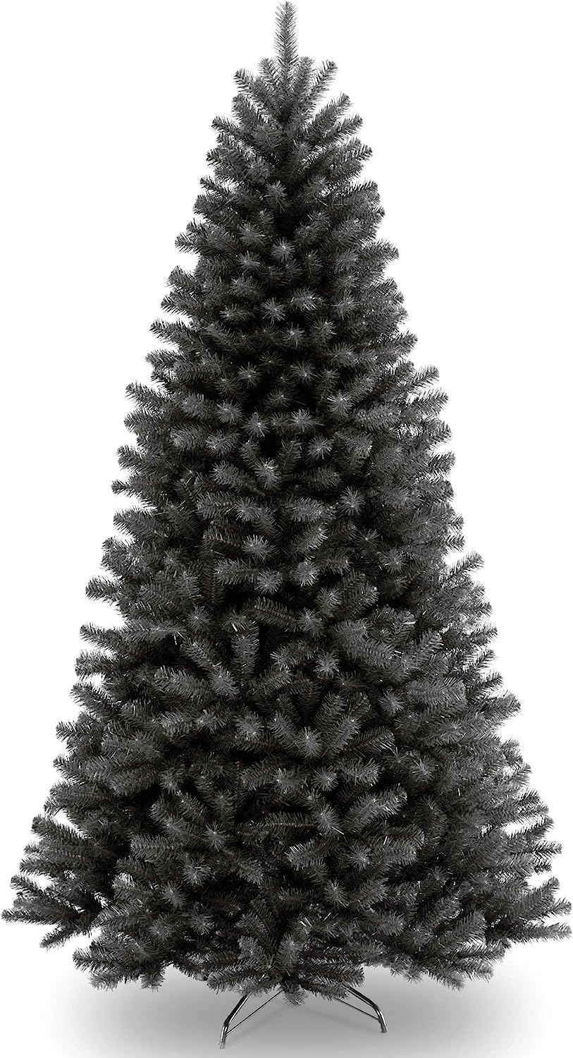 National Tree Company Artificial Full Christmas Tree, Black, North Valley Spruce, Includes Stand, 7.5 Feet Image