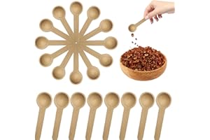 Mini Wooden Spoons 25PCS Salt Spoon 3x1" Natural Wood Spoons Non Slip Anti-Scald Small for Spice Jars Honey Spice Candy Coffe