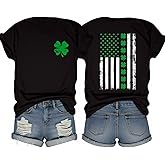 FCGHSII St Patrick's Day Shirts for Women St Patty's Lucky T-Shirt Irish St Patricks Shamrock Graphic Short Sleeve