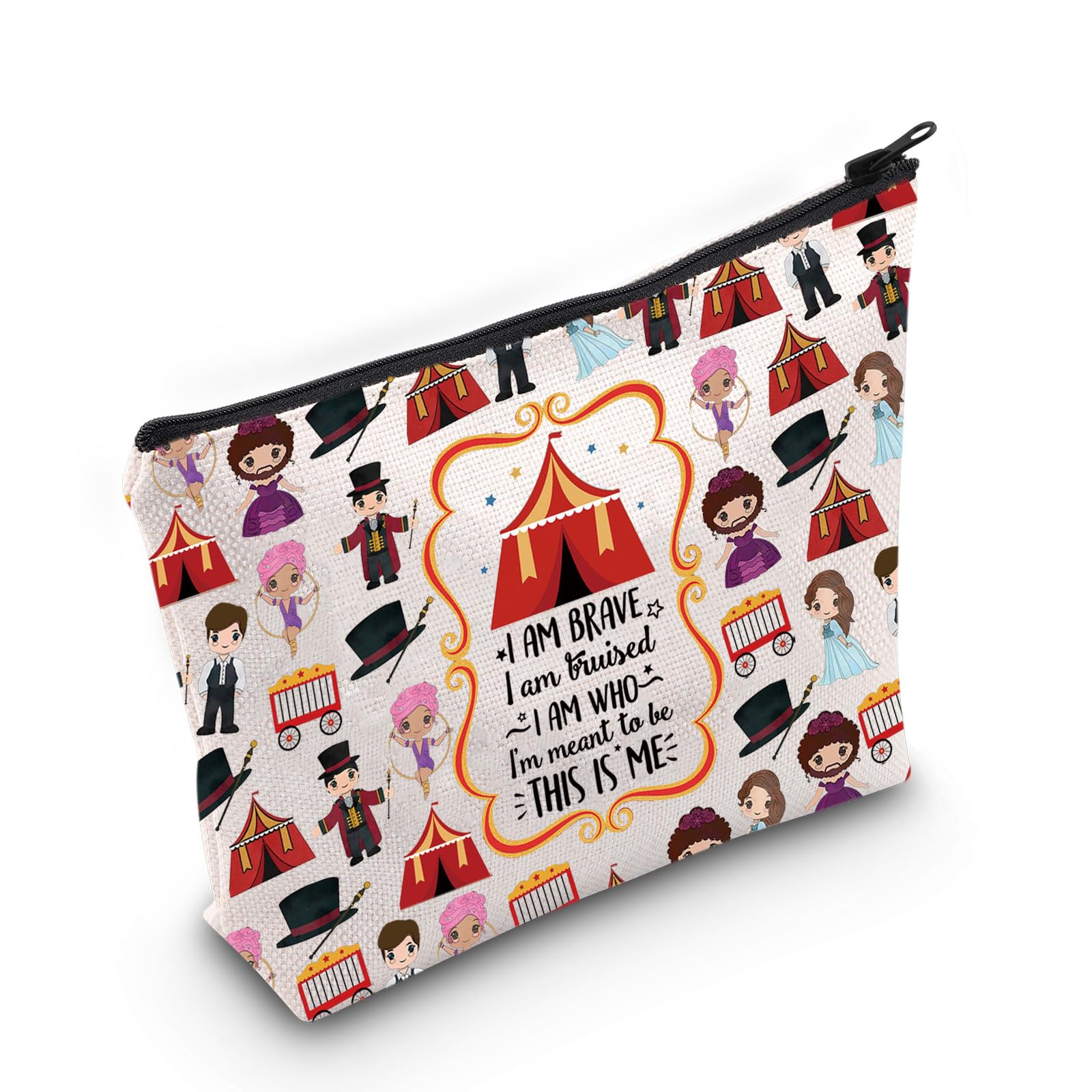 MYSOMY Great Show Inspired Gift Broadway Musical Makeup Bag I Am Brave I Am Bruised Encouragement Gifts (This is me bag3)
