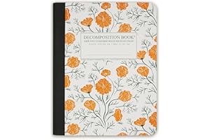 Decomposition California Poppies College Ruled Composition Notebook - 9.75 x 7.5 Journal with 160 Lined Pages - Cute Notebooks for School Supplies, Home & Office - 100% Recycled Paper - Made in USA