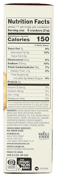 365 BY WHOLE FOODS MARKET, ORGANIC GOLDEN ROUND CRACKERS, 12 OUNCE