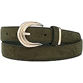 Earnda Suede Belts for Women Jeans Dresses Casual Wear Elegant Ladies Waist Belt with Gold Buckle