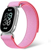 For Google Fitbit Edge Nylon Band, Breathable Braided Sport Loop, Elastic Nylon Replacement Strap, Adjustable Wristband