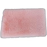 Pink Dollhouse Carpet, Miniature Carpet, Fluffy Mini Dollhouse Rug, Doll House Rug, Parent-Children Interaction Lightweight Decor for 1/12, 1/8, 1/6 (Square L)