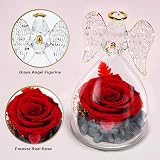 Yamonic Preserved Real Rose in Glass Angel Gift for Mum, Wife, Nana view 4