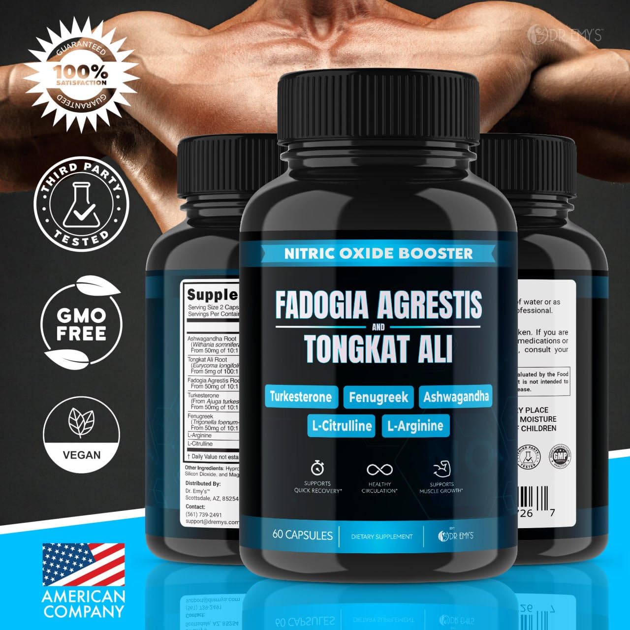 (2 Pack) Tongkat Ali Fadogia Agrestis Nitric Oxide Ashwagandha