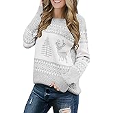 LookbookStore Women Ugly Christmas Tree Reindeer Holiday Knit Sweater Pullover
