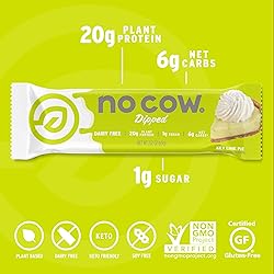 No Cow Dipped High Protein Bars, Key Lime Pie, 20g