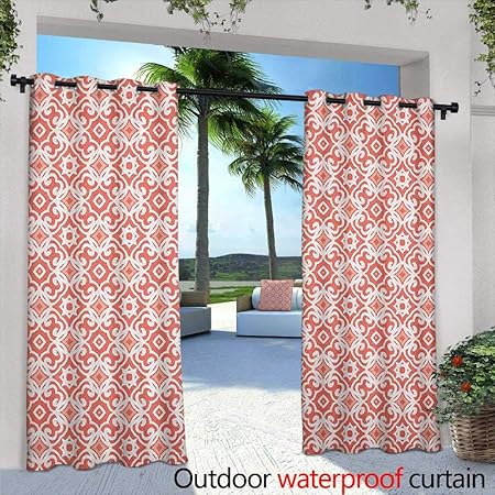Amazon Com Coral Custom Outdoor Curtain Geometric Art Deco