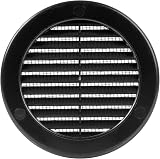 Vent Systems Ø100 mm Round Black Soffit Vent Cover with Mounting Neck