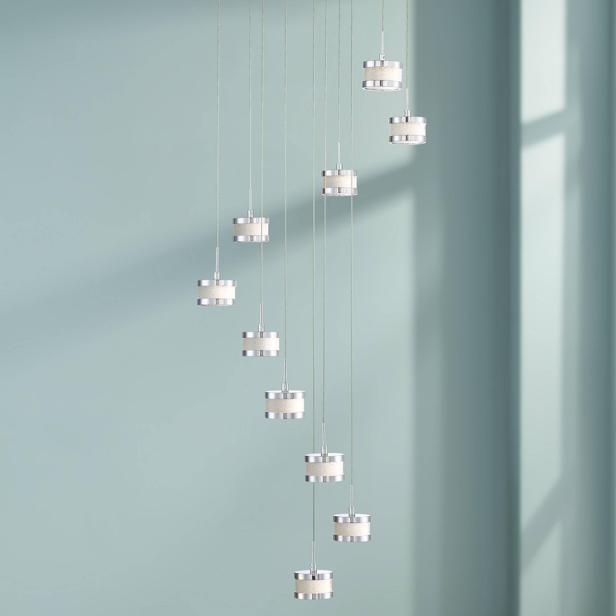 Liv Chrome Multi Light Pendant Chandelier 19 3/4" Wide Modern LED Clear Glass Crystal for Dining Room House Foyer Kitchen Island Entryway Bedroom Living Room - Possini Euro Design