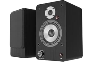 LONPOO Powered Bookshelf Speaker, Active Near Field Monitor with 1-inch Silk Domed Tweeter and 4-inch Aluminium Speaker, 100 