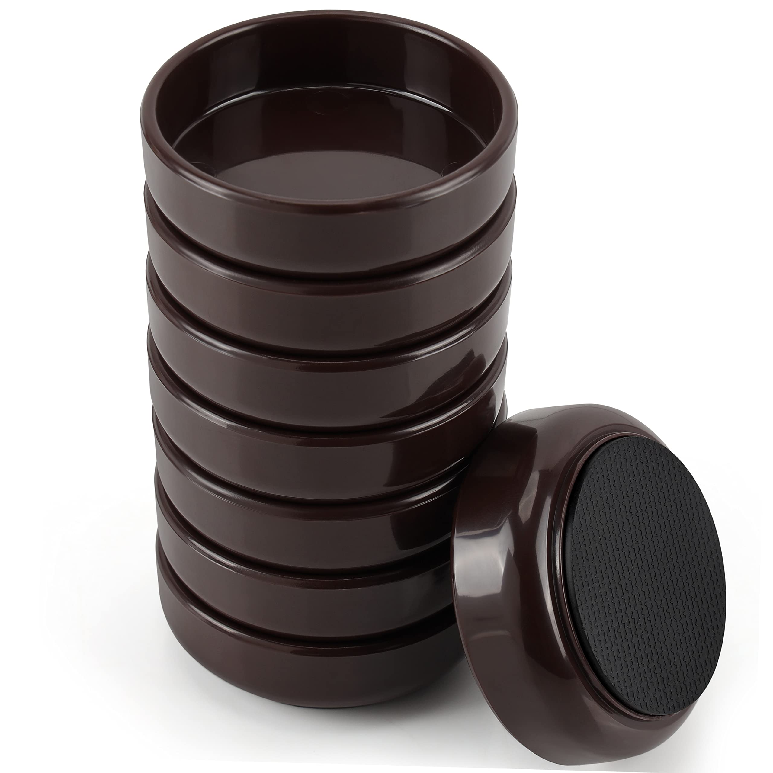 Belle Vous 8 Pack of Silicone Base Furniture Castor Cups - 60mm Non-Slip/Anti-Sliding Floor Protectors - Wooden Floor Grip Cups for Chair/Sofa Legs or Bed Wheel Stoppers - Prevents Scratches/Rolling