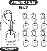PBMLGO 6 Pcs Heavy Duty Trigger Clips 330KG Swivel Eye Bolt Snap Hook Carabiner view 2
