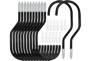 Ticway Bike Hooks Heavry Duty 12 Pack,Bicycle Storage Hanger Screw in Ceiling Hooks,Utility Hooks for Wall,Garage,Garden Organization and Storage,Fits Hanging All Bike Types,Bicycle Storage Hooks