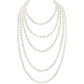 BABEYOND Vintage 1920s Gatsby Imitation Pearl Choker Necklace 20s Art Deco Flapper Accessories for Women White