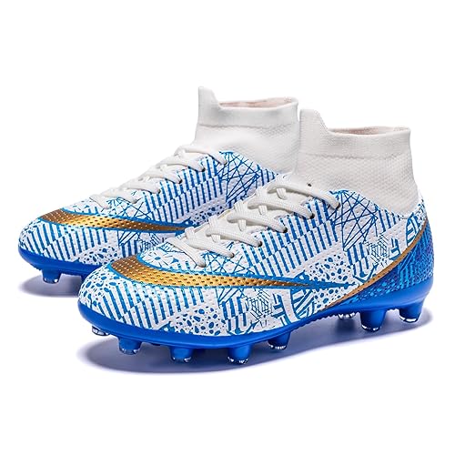 Favdeol Boys Girls Soccer Cleats Kids Football Shoes High Top